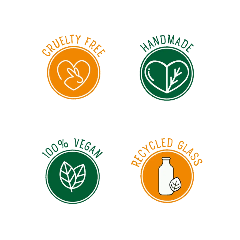 100% Vegan-Recycled glass-Handmade-Cruelty free