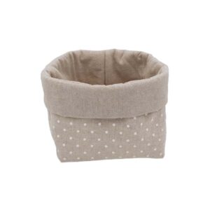 Cestino beige a pois