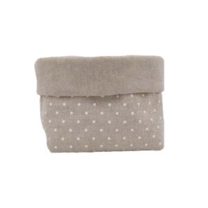 Cestino beige a pois