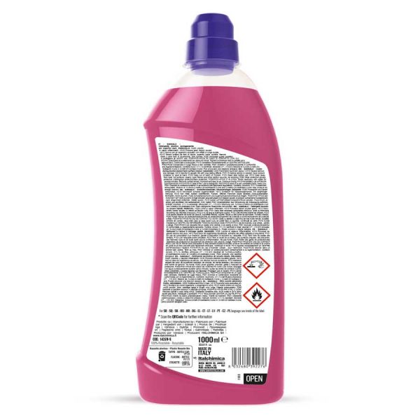 detergente per pavimenti con alcool dal profumo floreale h.a.c.c.p. in flacone da 1000 ml sanialc codice 1426n-s