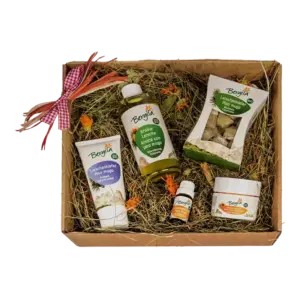 Kit benessere Bergila con pino mugo e arnica bio, linea esclusiva Foradeora.