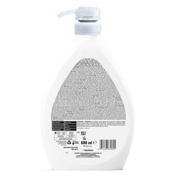 sanitec crema latte detergente per la detersione di viso e corpo senza risciacquo in dispenser da 600 ml wash cream codice 6010