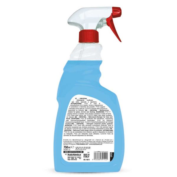 sanitec detergente multiuso per vetri specchi e spolvero antialone h.a.c.c.p. in trigger spray da 750 ml crystal antialone codice 1866-s