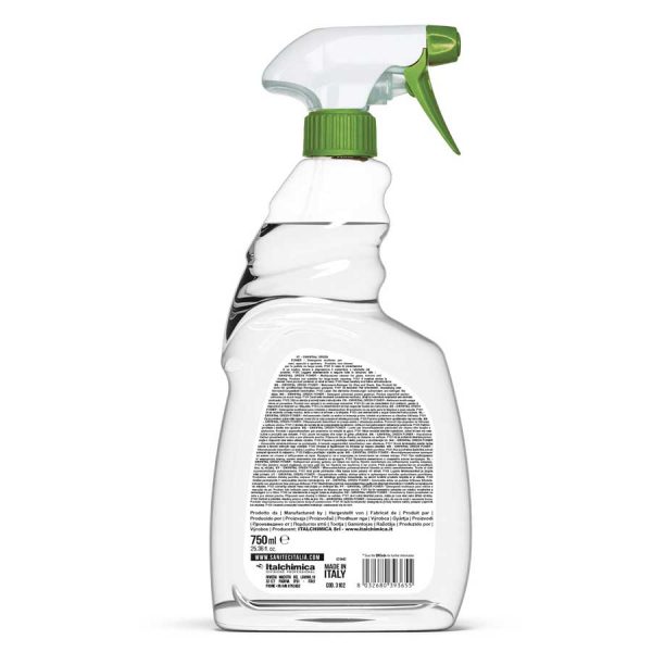 sanitec detergente multiuso per vetri specchi e spolvero h.a.c.c.p.- in rigger spray da 750 ml crystal green power codice 3102
