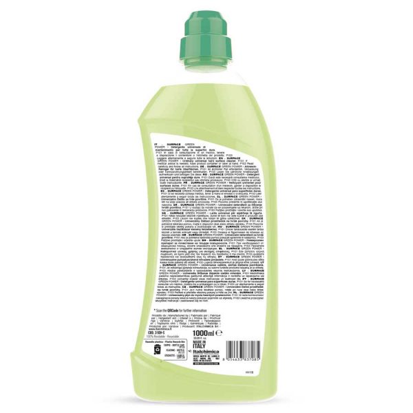 sanitec detergente universale pavimenti ecologico in flacone da 1000ml surface green power codice 3109-s