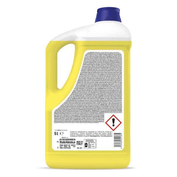 sgrassatore universale liquido per sporco ostinato profumato al limone h.a.c.c.p. in tanica da 5 lt degreaser ultra codice 1801